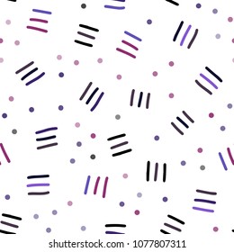 Dark Purple, Pink vector seamless template with geometric lines. Decorative abstract design of repeating lines, circles. Trendy design for wallpaper, fabric makers.