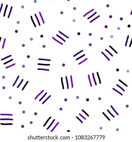 Dark Purple, Pink vector seamless background with lines, ovals. Seamless gradient abstract lines on white background. Pattern for trendy fabric, wallpapers.