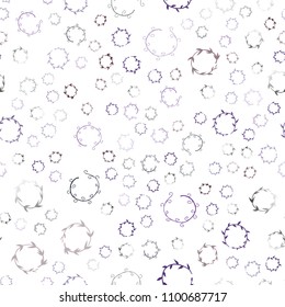 Dark Purple, Pink vector seamless background with bubbles. Illustration with set of shining colorful abstract circles. Pattern can be used for ads, leaflets.