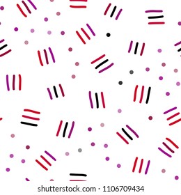 Dark Purple, Pink vector seamless template with geometric lines. Illustration with repetition of lines on white background. Pattern for design of fabric, wallpapers.