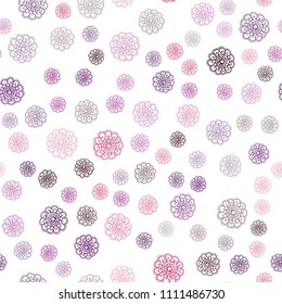 Dark Purple, Pink vector seamless doodle blurred template. Creative illustration in blurred style with flowers. Pattern for heads of websites and designs.
