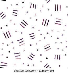 Dark Purple, Pink vector seamless layout with simple elements. Trendy seamless illustration with abstract lines. Design for textile, fabric, wallpapers.
