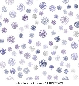 Dark Purple, Pink vector seamless natural abstract pattern. Blurred decorative design in Indian style with flowers. Elegant pattern for a brand book.