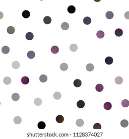 Dark Purple, Pink vector seamless pattern with spheres. Blurred bubbles on abstract background with colorful gradient. New design for ad, poster, banner of your website.