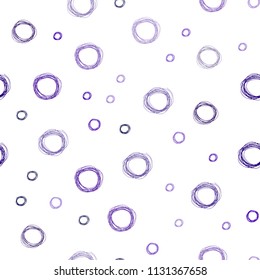 Dark Purple, Pink vector seamless pattern with spheres. Illustration with set of shining colorful abstract circles. Pattern can be used for ads, leaflets.