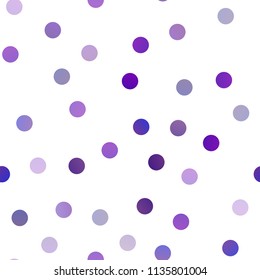 Dark Purple, Pink vector seamless layout with circle shapes. Abstract illustration with colored bubbles in nature style. Pattern can be used as texture of water, rain drops.