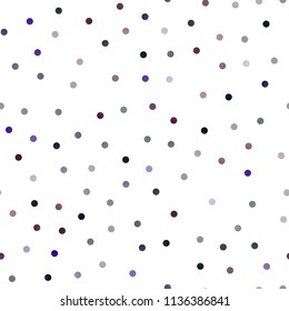 Dark Purple, Pink vector seamless template with circles. Glitter abstract illustration with blurred drops of rain. The pattern can be used for ads, leaflets of liquid.