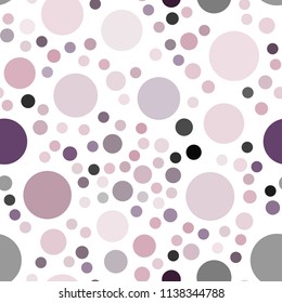 Dark Purple, Pink vector seamless background with bubbles. Blurred bubbles on abstract background with colorful gradient. Pattern can be used as texture of wallpapers.