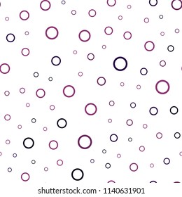 Dark Purple, Pink vector seamless background with bubbles. Blurred decorative design in abstract style with bubbles. Completely new template for your brand book.