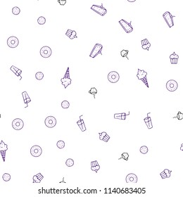 Dark Purple, Pink vector seamless template with organic meal. Decorative shining illustration with food on abstract template. Design for ad, poster, banner of cafes or restaurants.