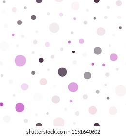 Dark Purple, Pink vector seamless background with bubbles. Beautiful colored illustration with blurred circles in nature style. Pattern for design of fabric, wallpapers.