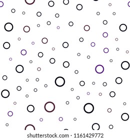Dark Purple, Pink vector seamless texture with disks. Modern abstract illustration with colorful water drops. Completely new template for your brand book.