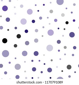 Dark Purple, Pink vector seamless backdrop with dots. Modern abstract illustration with colorful water drops. Design for textile, fabric, wallpapers.