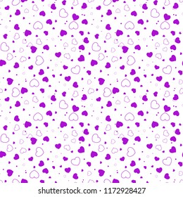 Dark Purple, Pink vector seamless layout with sweet hearts. Glitter abstract illustration with hearts in romantic style. Pattern for marriage gifts, congratulations. eps10