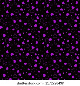 Dark Purple, Pink vector seamless layout with sweet hearts. Glitter abstract illustration with hearts in romantic style. Pattern for marriage gifts, congratulations. eps10