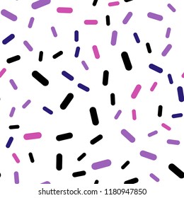 Dark Purple, Pink vector seamless texture with colored lines. Shining colored illustration with sharp stripes. Smart design for your business advert.