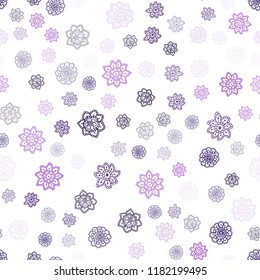 Dark Purple, Pink vector seamless texture with colored snowflakes. Decorative shining illustration with snow on abstract template. Pattern for design of fabric, wallpapers.