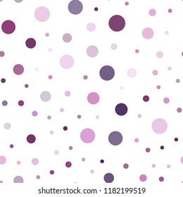 Dark Purple, Pink vector seamless layout with circle shapes. Beautiful colored illustration with blurred circles in nature style. Pattern for trendy fabric, wallpapers.