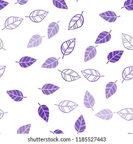 Dark Purple, Pink vector seamless elegant pattern with leaves. Creative illustration in blurred style with leaves. Pattern for trendy fabric, wallpapers.