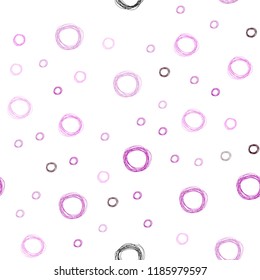 Dark Purple, Pink vector seamless backdrop with dots. Abstract illustration with colored bubbles in nature style. Pattern can be used as texture of wallpapers.