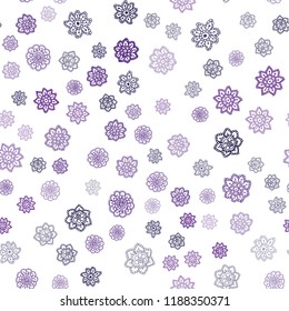 Dark Purple, Pink vector seamless texture with colored snowflakes. Decorative shining illustration with snow on abstract template. Pattern for trendy fabric, wallpapers.