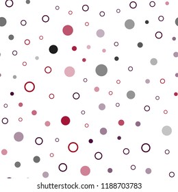 Dark Purple, Pink vector seamless template with circles. Blurred bubbles on abstract background with colorful gradient. Template for business cards, websites.