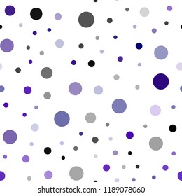 Dark Purple, Pink vector seamless layout with circle shapes. Beautiful colored illustration with blurred circles in nature style. Template for business cards, websites.