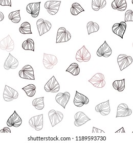 Dark Purple, Pink vector seamless abstract backdrop with leaves. Colorful abstract illustration with leaves in doodle style. Pattern for trendy fabric, wallpapers.