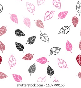 Dark Purple, Pink vector seamless elegant pattern with leaves. An elegant bright illustration with leaves in Natural style. Pattern for design of window blinds, curtains.