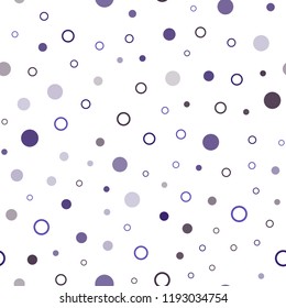 Dark Purple, Pink vector seamless texture with disks. Modern abstract illustration with colorful water drops. Pattern for design of fabric, wallpapers.