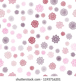Dark Purple, Pink vector seamless pattern with christmas snowflakes. Modern geometrical abstract illustration with crystals of ice. Pattern for design of window blinds, curtains.