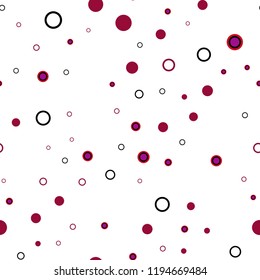 Dark Purple, Pink vector seamless pattern with spheres. Blurred decorative design in abstract style with bubbles. Pattern for design of window blinds, curtains.