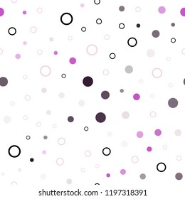 Dark Purple, Pink vector seamless cover with spots. Beautiful colored illustration with blurred circles in nature style. Pattern for trendy fabric, wallpapers.