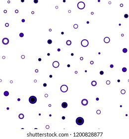 Dark Purple, Pink vector seamless cover with spots. Illustration with set of shining colorful abstract circles. Template for business cards, websites.