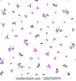 Dark Purple, Pink vector seamless doodle pattern with leaves. Glitter abstract illustration with doodles and leaves. Pattern for trendy fabric, wallpapers.