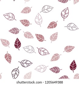 Dark Purple, Pink vector seamless doodle background with leaves. Doodle illustration of leaves in Origami style with gradient. Pattern for trendy fabric, wallpapers.