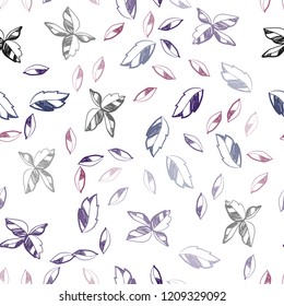 Dark Purple, Pink vector seamless abstract backdrop with leaves. Brand new colored illustration in blurry style with leaves. Trendy design for wallpaper, fabric makers.
