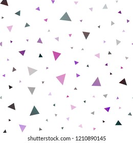 Dark Purple, Pink vector seamless backdrop with lines, triangles. Abstract gradient illustration with triangles. Smart design for your business advert.