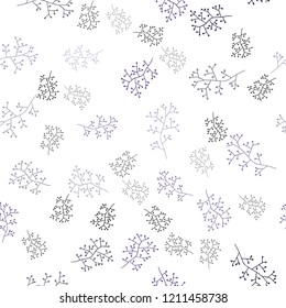 Dark Purple, Pink vector seamless doodle template with branches. Modern abstract illustration with leaves and branches. Texture for window blinds, curtains.
