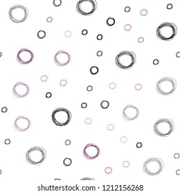 Dark Purple, Pink vector seamless cover with spots. Blurred bubbles on abstract background with colorful gradient. Completely new template for your brand book.