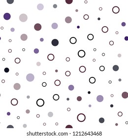 Dark Purple, Pink vector seamless pattern with spheres. Glitter abstract illustration with blurred drops of rain. Trendy design for wallpaper, fabric makers.
