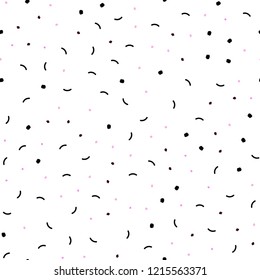 Dark Purple, Pink vector seamless background with bubbles, lines. Modern abstract colorful illustration with spheres and lines. Pattern for trendy fabric, wallpapers.
