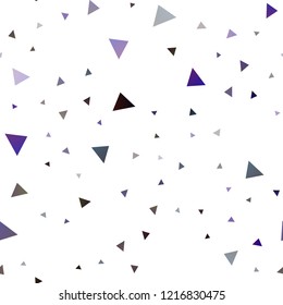 Dark Purple, Pink vector seamless texture in triangular style. Beautiful illustration with triangles in nature style. Pattern for busines ad, booklets, leaflets