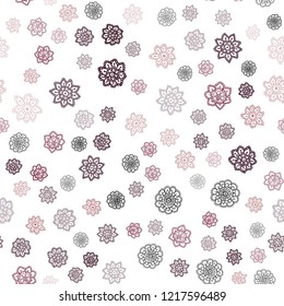 Dark Purple, Pink vector seamless layout with bright snowflakes. Glitter abstract illustration with crystals of ice. Pattern for design of window blinds, curtains.