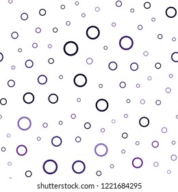 Dark Purple, Pink vector seamless texture with disks. Blurred bubbles on abstract background with colorful gradient. Completely new template for your brand book.