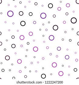 Dark Purple, Pink vector seamless backdrop with dots. Blurred decorative design in abstract style with bubbles. Pattern can be used for futuristic ad, booklets.
