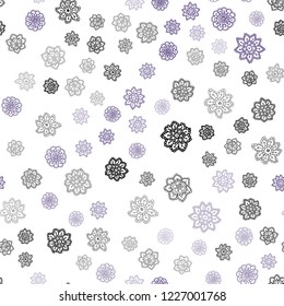 Dark Purple, Pink vector seamless cover with beautiful snowflakes. Decorative shining illustration with snow on abstract template. Pattern for design of window blinds, curtains.