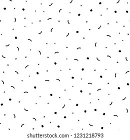 Dark Purple, Pink vector seamless cover with spots, lines. Abstract illustration with colorful discs and triangles. Pattern for design of fabric, wallpapers.