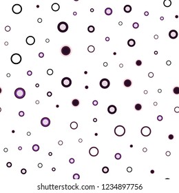 Dark Purple, Pink vector seamless layout with circle shapes. Modern abstract illustration with colorful water drops. Design for textile, fabric, wallpapers.