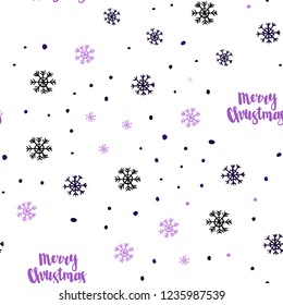 Dark Purple, Pink vector seamless texture with colored snowflakes. Modern geometrical abstract illustration with snowflakes. Pattern for trendy fabric, wallpapers.